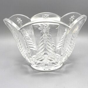 24%‎ Lead Crystal Art Czech Bohemian Glass Bowl Christmas Tree Nuts Candy Dish